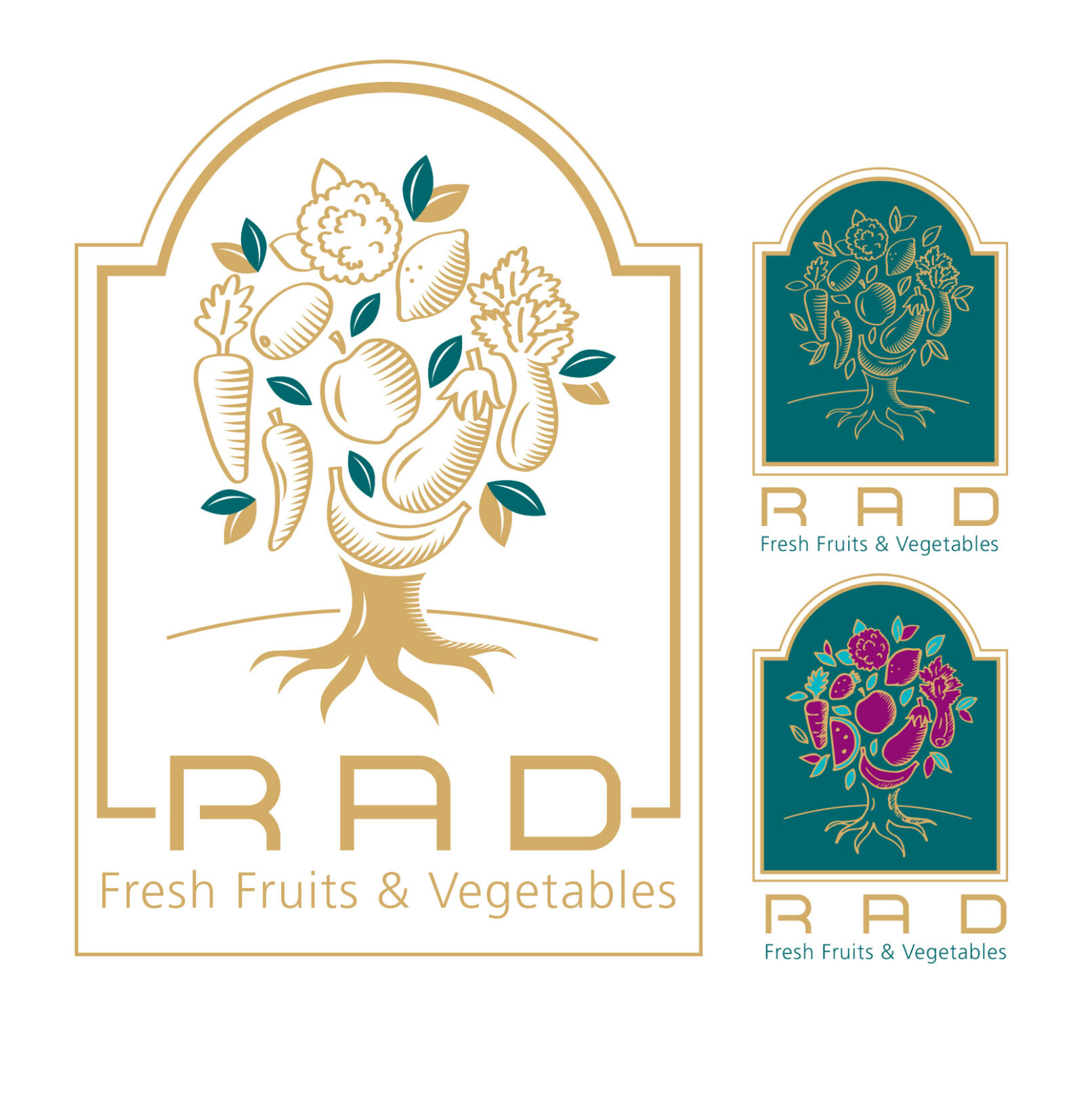 RAD Fresh Fruits Logo Design 4