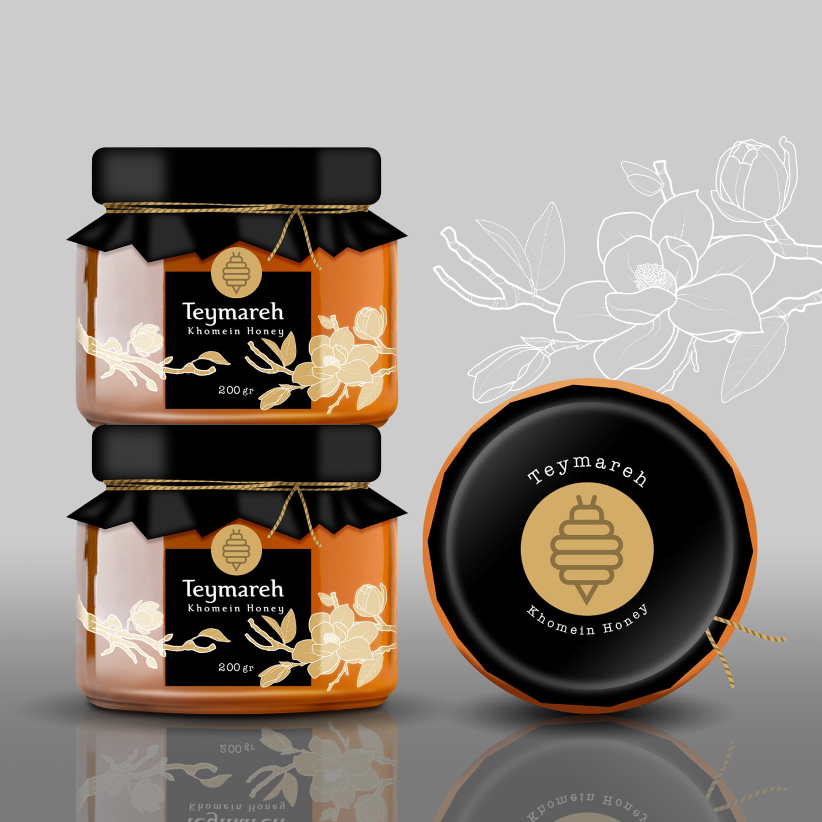Teymareh Honey Label Design 2
