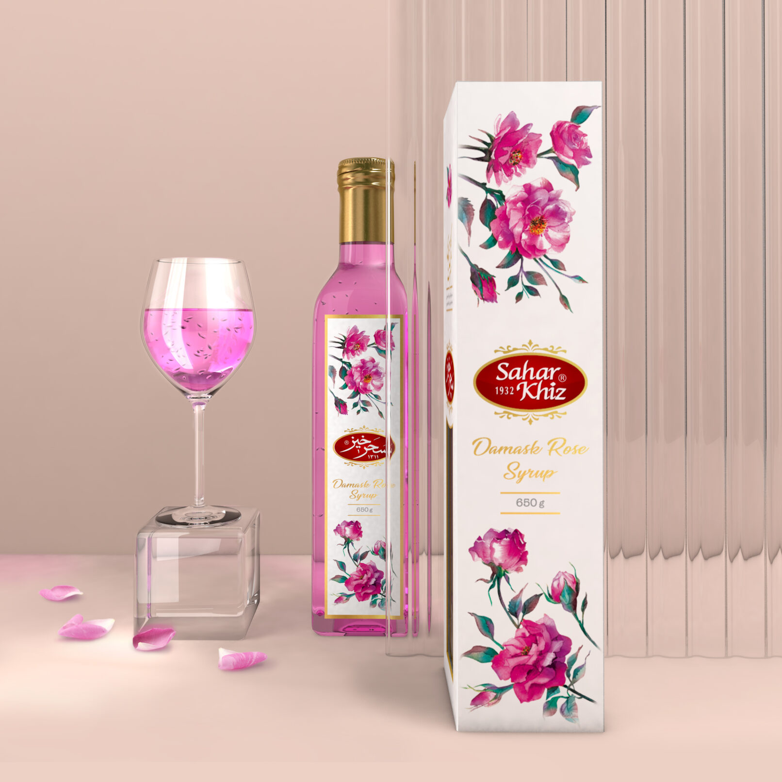 Damask Rose Syrup Packaging