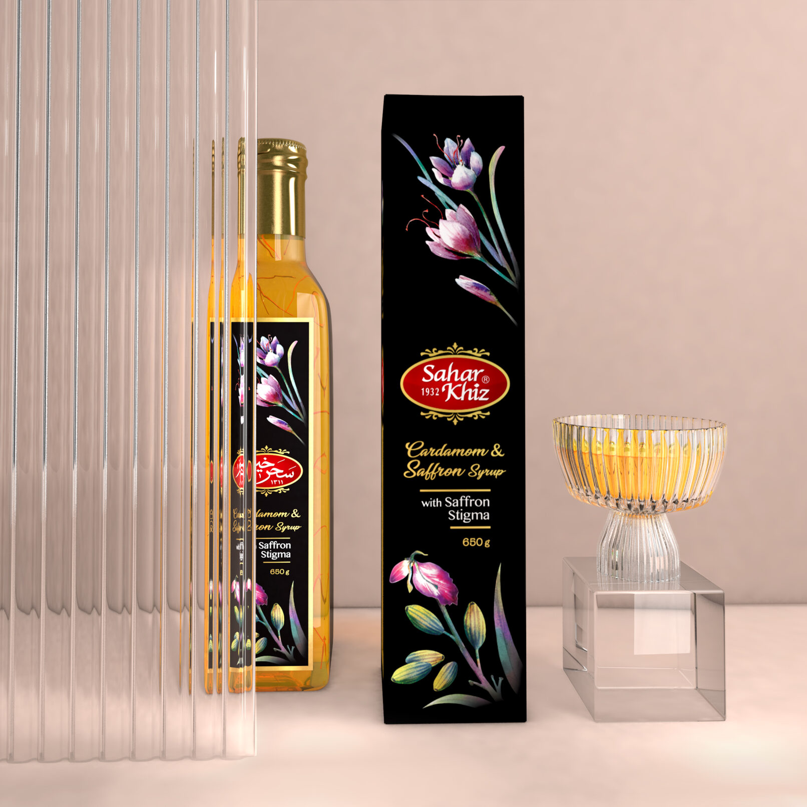 Saffron & Cardamom Syrup Packaging